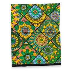 Fat Quarter Afrikaanse Wax Print Stof - Geel Groen FTQ 8726 - Quilt & Patchwork (45 x 57 cm / 18 x 22 inch)