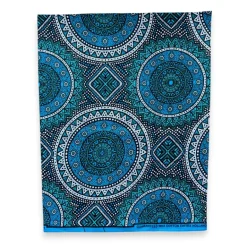 Fat Quarter Afrikaanse Wax Print Stof - Blauw Petrol FTQ 8725 - Quilt & Patchwork (45 x 57 cm / 18 x 22 inch)