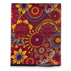 Fat Quarter Afrikaanse Wax Print Stof - Rood Geel FTQ 8724 - Quilt & Patchwork (45 x 57 cm / 18 x 22 inch)