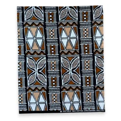 Fat Quarter Afrikaanse Wax Print Stof - Bruin Beige FTQ 8720 - Quilt & Patchwork (45 x 57 cm / 18 x 22 inch)