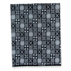 Fat Quarter Afrikaanse Wax Print Stof - Zwart Wit FTQ 8719 - Quilt & Patchwork (45 x 57 cm / 18 x 22 inch)