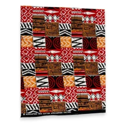 Fat Quarter Afrikaanse Wax Print Stof - Rood FTQ 8718 - Quilt & Patchwork (45 x 57 cm / 18 x 22 inch)
