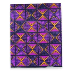 Fat Quarter Afrikaanse Wax Print Stof - Paars FTQ 8716 - Quilt & Patchwork (45 x 57 cm / 18 x 22 inch)