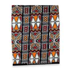 Fat Quarter Afrikaanse Wax Print Stof - Rood Oranje FTQ 8714 - Quilt & Patchwork (45 x 57 cm / 18 x 22 inch)