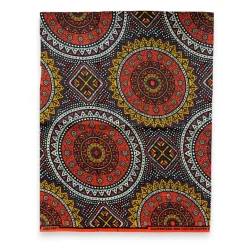 Fat Quarter Afrikaanse Wax Print Stof - Oranje Bruin FTQ 8740 - Quilt & Patchwork (45 x 57 cm / 18 x 22 inch)