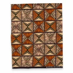 Fat Quarter Afrikaanse Wax Print Stof - Oranje Beige FTQ 8739 - Quilt & Patchwork (45 x 57 cm / 18 x 22 inch)