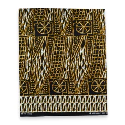 Fat Quarter Afrikaanse Wax Print Stof - Zwart Geel FTQ 8738 - Quilt & Patchwork (45 x 57 cm / 18 x 22 inch)