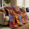 Fat Quarter Afrikaanse Wax Print Stof - Paars Oranje FTQ 8706 - Quilt & Patchwork (45 x 57 cm / 18 x 22 inch)