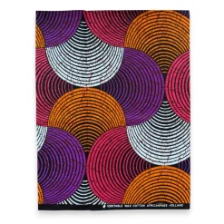 Fat Quarter Afrikaanse Wax Print Stof - Paars Oranje FTQ 8706 - Quilt & Patchwork (45 x 57 cm / 18 x 22 inch)