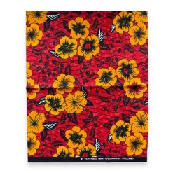 Fat Quarter Afrikaanse Wax Print Stof - Rood Geel FTQ 8704 - Quilt & Patchwork (45 x 57 cm / 18 x 22 inch)