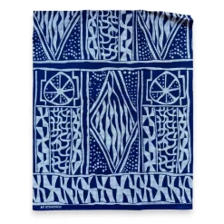 Fat Quarter Afrikaanse Wax Print Stof - Blauw Wit FTQ 8703 - Quilt & Patchwork (45 x 57 cm / 18 x 22 inch)