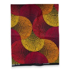 Fat Quarter Afrikaanse Wax Print Stof - Rood Geel FTQ 8736 - Quilt & Patchwork (45 x 57 cm / 18 x 22 inch)