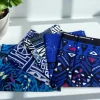 4 Fat quarters - Blauw mix Quiltstoffen / Patchwork stoffen - Afrikaanse print stof