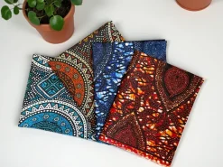 4 Fat quarters - Blauw Multicolor mix Quiltstoffen / Patchwork stoffen - Afrikaanse print stof