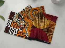 4 Fat quarters - Geel mix Quiltstoffen / Patchwork stoffen - Afrikaanse print stof