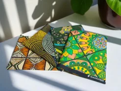 4 Fat quarters - Groen mix Quiltstoffen / Patchwork stoffen - Afrikaanse print stof
