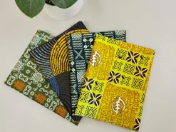 4 Fat quarters - Groen X mix Quiltstoffen / Patchwork stoffen - Afrikaanse print stof
