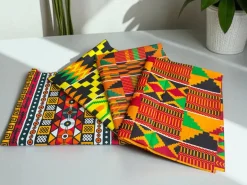 4 Fat quarters - Kente mix Quiltstoffen / Patchwork stoffen - Afrikaanse print stof