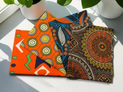4 Fat quarters - Oranje Mix Quiltstoffen / Patchwork stoffen - Afrikaanse print stof