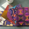 4 Fat quarters - Paars Mix Quiltstoffen / Patchwork stoffen - Afrikaanse print stof