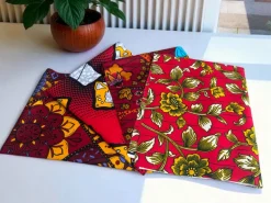 4 Fat quarters - Rood mix Quiltstoffen / Patchwork stoffen - Afrikaanse print stof