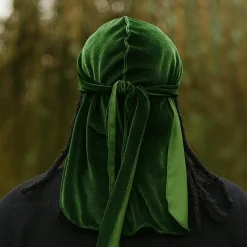 Fluwelen Durag / Velvet Du-rag / Do-rag / Bandana - Unisex - Groen