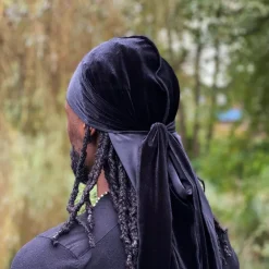 Fluwelen Durag / Velvet Du-rag / Do-rag / Bandana - Unisex - Zwart