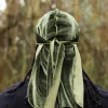 Fluwelen Durag / Velvet Du-rag / Do-rag / Bandana - Unisex - Mos Groen
