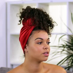 Fluwelen hoofddoek / Velvet headwrap - Rood