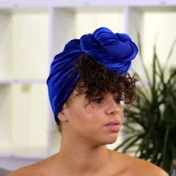 Fluwelen hoofddoek / Velvet headwrap - Royal blauw