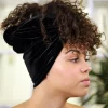Fluwelen hoofddoek / Velvet headwrap - Zwart