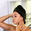 Fluwelen hoofddoek / Velvet headwrap - Mosgroen