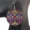 Gele tribal print Oorbellen - Afrikaanse drop oorbellen