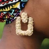 Gouden medium Chunky Metal Geometric Drop Oorbellen