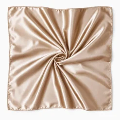 Goud Satijnen Vierkante Sjaal / Bandana / Hoofddoek 90 x 90 cm