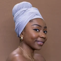 Grijs hoofddoek - Headwrap van stretchy Jersey stof