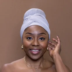 Grijs hoofddoek - Headwrap van stretchy Jersey stof