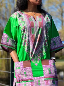 Groen Dashiki Shirt / Dashiki Jurk - Afrikaans shirt - Unisex - Vlisco