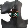 Groene Mud cloth - Afrikaanse oorbellen