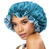 Groene Satijnen Slaapmuts met randje / Reversible Satin Hair Bonnet / Haar bonnet van Satijn