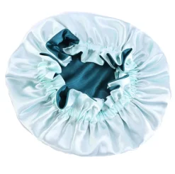 Groene Satijnen Slaapmuts (Moeder + Dochter / Mommy & Me ) Kinder Haar Bonnet van Satijn