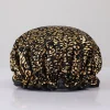 GROTE Douchemuts / Shower cap voor vol haar / krullen / afro - Zwart Gouden Leopard