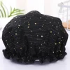 GROTE Douchemuts / Shower cap voor vol haar / krullen / afro - Zwart Gouden Sterren