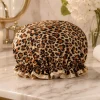 GROTE Douchemuts / Shower cap voor vol haar / krullen / afro - Bruin / Beige leopard