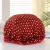 GROTE Douchemuts / Shower cap voor vol haar / krullen / afro - Rood met stippen
