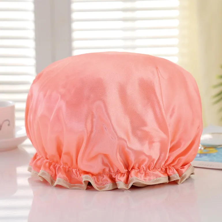 GROTE Douchemuts / Shower cap voor vol haar / krullen / afro - Zalm Roze