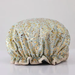 GROTE Douchemuts / Shower cap voor vol haar / krullen / afro - Mintgroen Gouden Leopard