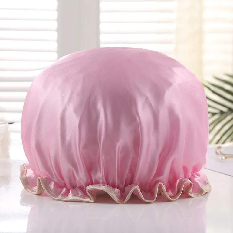 GROTE Douchemuts / Shower cap voor vol haar / krullen / afro - Roze