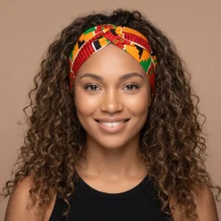 Haarband / Hoofdband in Afrikaanse print - Groen Kente