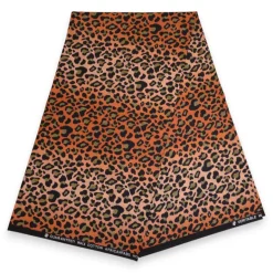 Haarband / Hoofdband in Afrikaanse print - Oranje Beige Leopard Spots